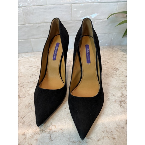 Ralph Lauren Purple Label, Women's Celia Black Suede, Pumps, Size EU 39 - Picture 2 of 6